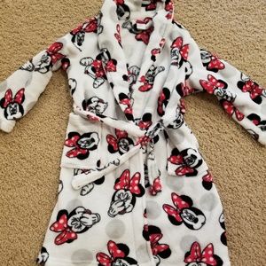 Disney white plush Minnie Mouse Robe size sz 6